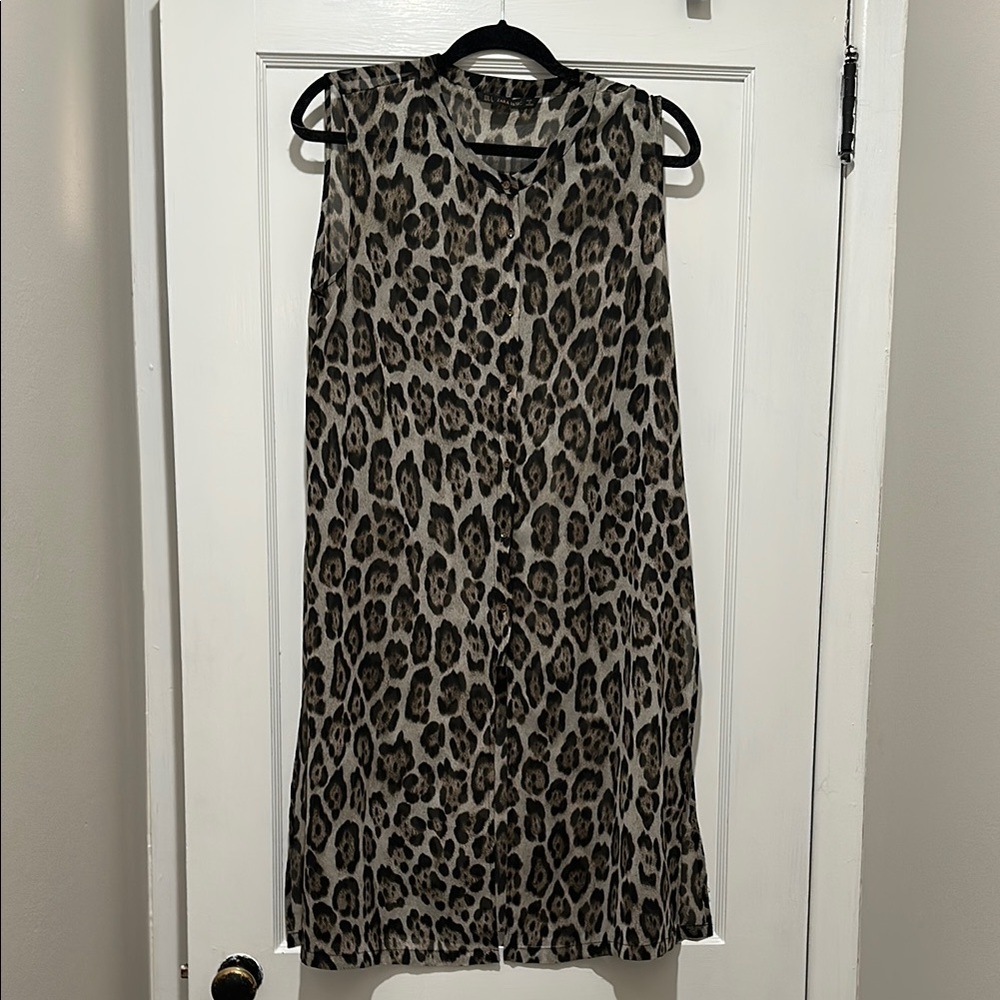 Leopard Print Sleeveless Dress